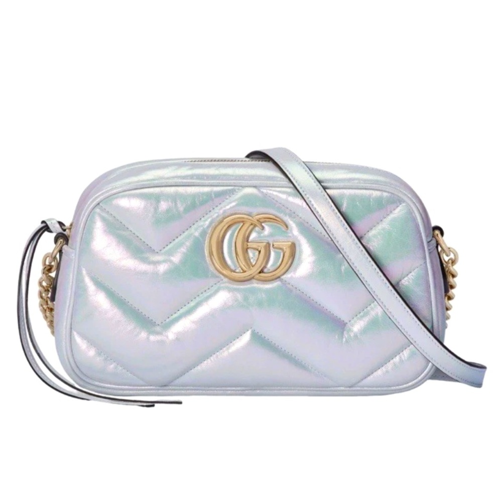 Gucci GG Iridescent Chevron Matelasse Quilted Camera Bag NWT And Box!